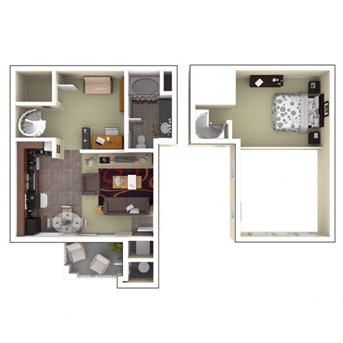 Floor plan for studio, 1 bath, 922 sqft